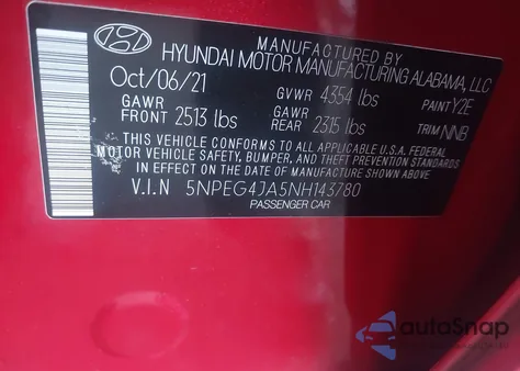 2022 Hyundai Sonata Se z USA, uszkodzony, nr VIN 5NPEG4JA5NH143780